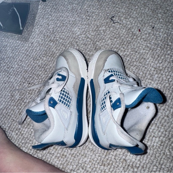 Jordan 4 Kids Blue and White Sneakers size 8c - Picture 7 of 8